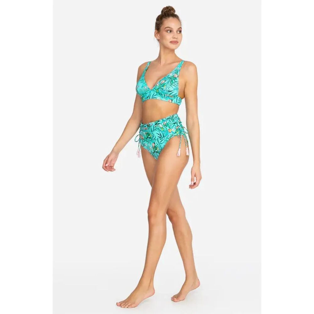 JOHNNY WAS Taina High Waist Bottom swim bikini in jungle animal print
